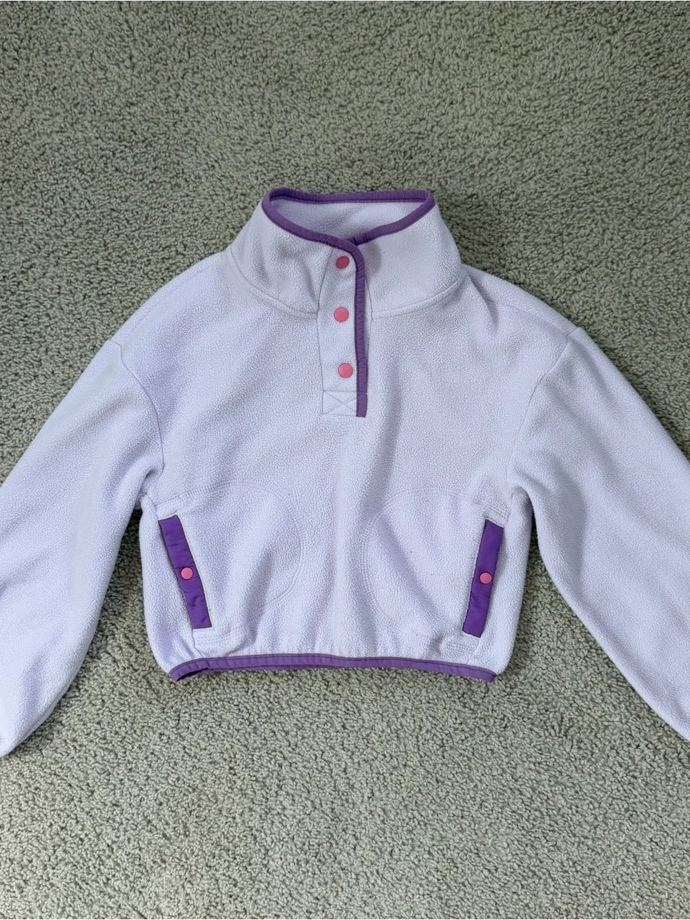 Old navy Girls' Lavender Fleece Pullover with Purple Trim size small